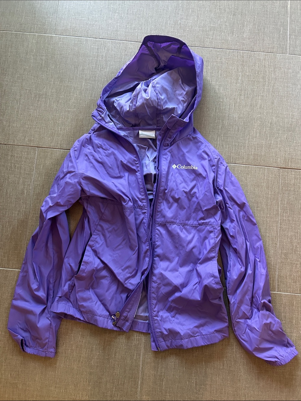 Columbia Girls' Hooded Purple Rain Jacket